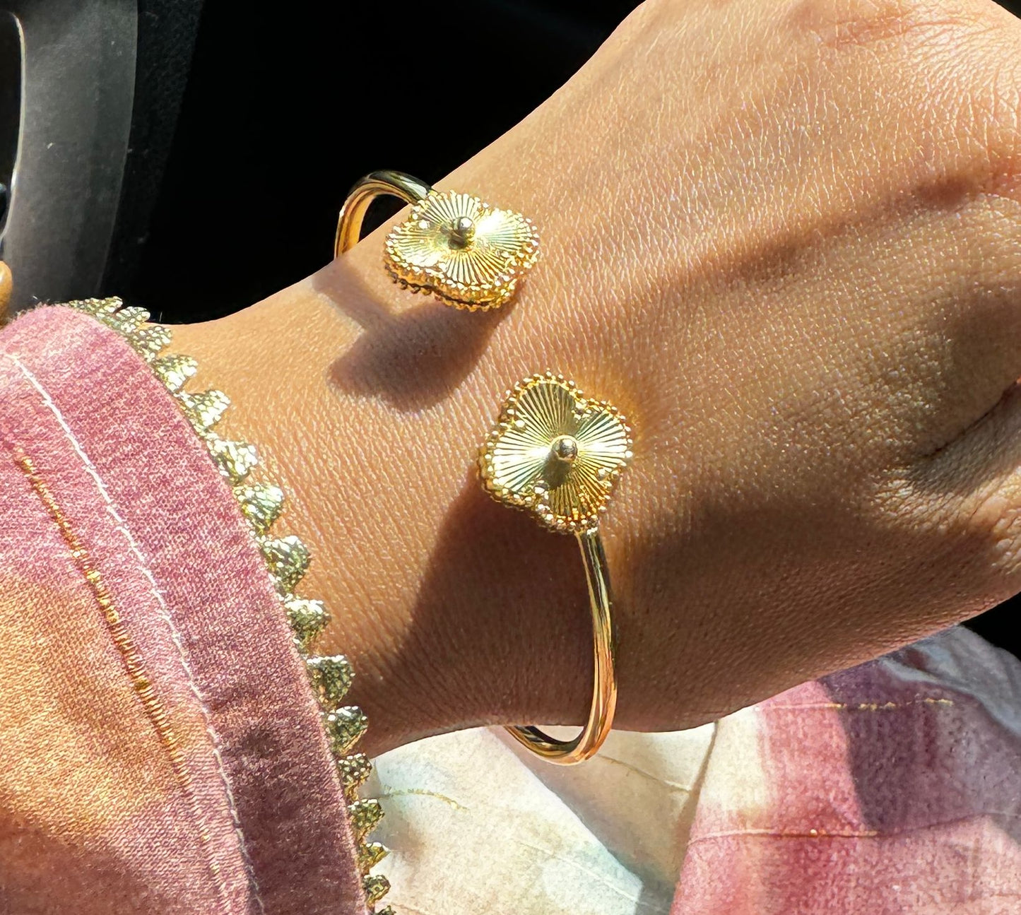 Flower Cuff Bangle