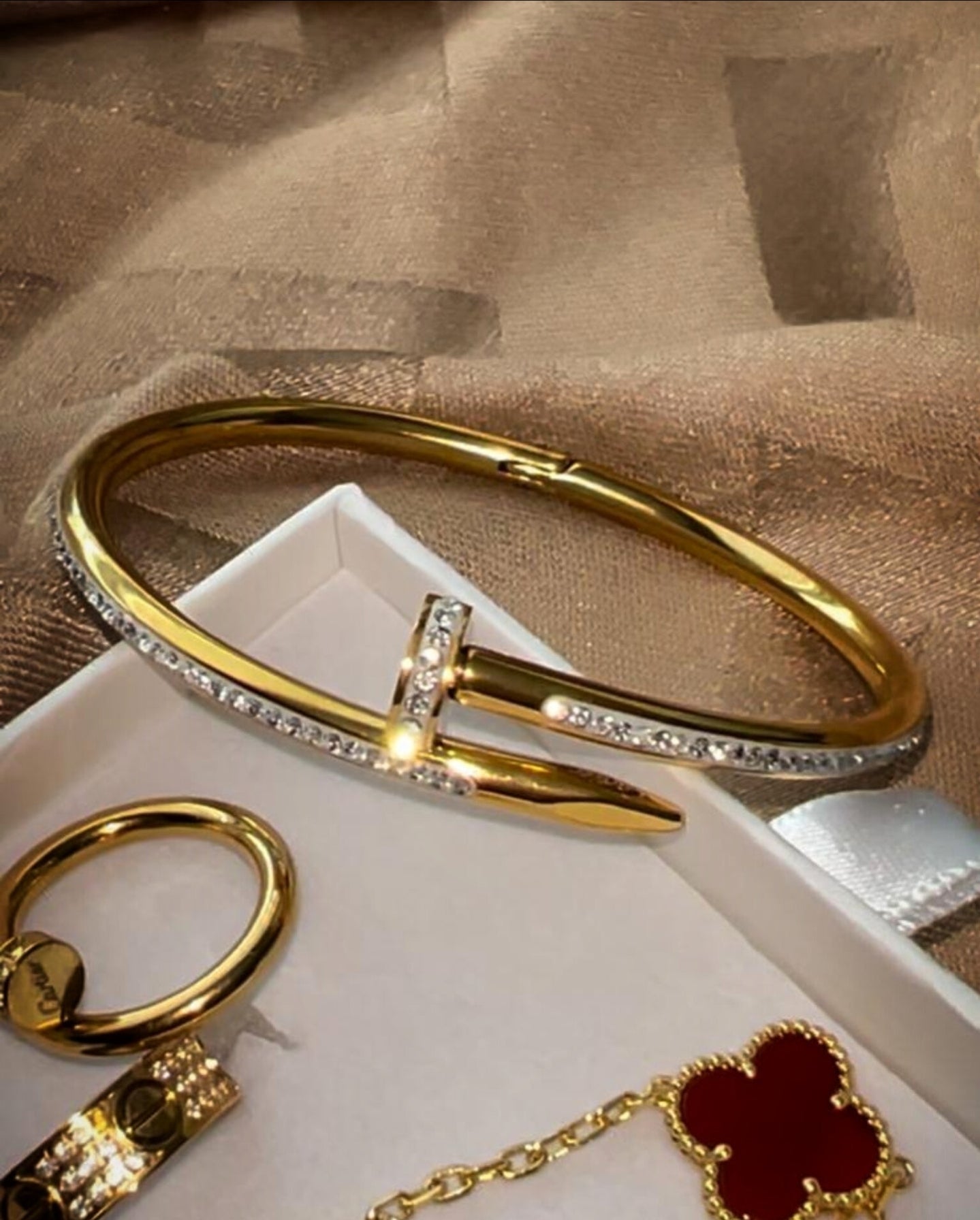 Gold Diamanté Talon Bangle